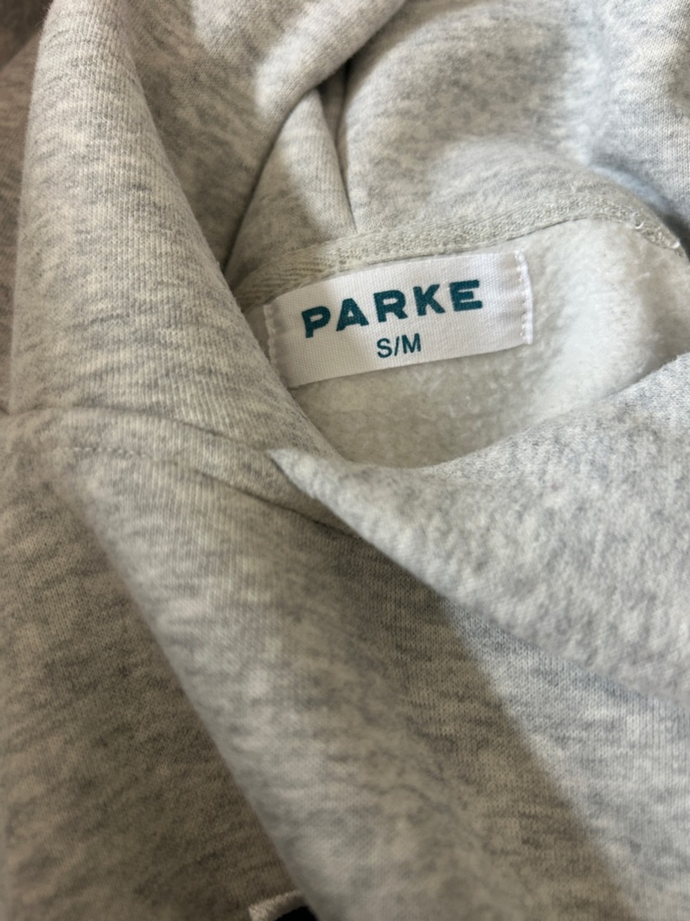 PARKE 100% AUTHENTIC Varsity Hoodie Sweatshirt- Grey/Navy- Size S/M - Picture 10 of 15